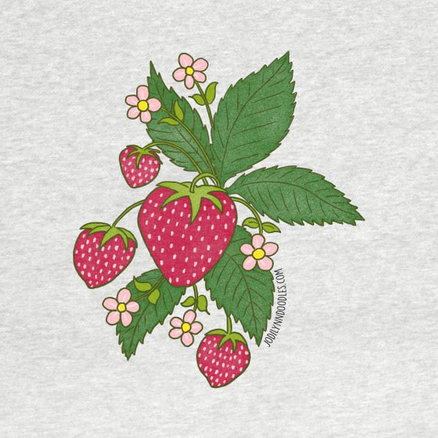 Strawberry flowers by JodiLynnDoodles